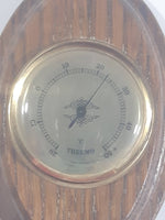 Vintage Wood and Brass Hygrometer Barometer Thermometer Weather Station Made in West Germany