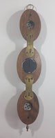 Vintage Wood and Brass Hygrometer Barometer Thermometer Weather Station Made in West Germany