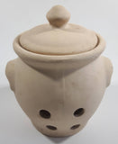 Terracotta Cream Colored Incense Burner Holder Pot Jar with Lid Made in Taiwan