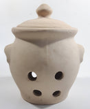 Terracotta Cream Colored Incense Burner Holder Pot Jar with Lid Made in Taiwan