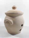 Terracotta Cream Colored Incense Burner Holder Pot Jar with Lid Made in Taiwan