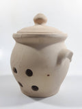 Terracotta Cream Colored Incense Burner Holder Pot Jar with Lid Made in Taiwan