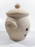 Terracotta Cream Colored Incense Burner Holder Pot Jar with Lid Made in Taiwan