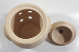 Terracotta Cream Colored Incense Burner Holder Pot Jar with Lid Made in Taiwan