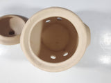 Terracotta Cream Colored Incense Burner Holder Pot Jar with Lid Made in Taiwan
