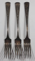 Antique J.S.Kobe E.P. 8" Long Silver Dinner Forks Set of 3