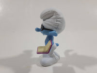 2013 Peyo "Brainy" Smurf Lecturing While Holding a Book PVC Toy Figure McDonald's Happy Meal