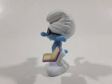 2013 Peyo "Brainy" Smurf Lecturing While Holding a Book PVC Toy Figure McDonald's Happy Meal