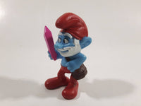 2013 Peyo "Papa Smurf" Smurf Holding Pink Crystal PVC Toy Figure McDonald's Happy Meal