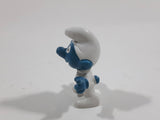 Vintage Peyo Smurf Character Astronaut PVC Toy Figure Missing The Helmet