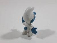 Vintage Peyo Smurf Character Astronaut PVC Toy Figure Missing The Helmet