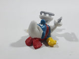 Vintage 1979 Peyo Smurf Character Olympic Athlete Running with Torch PVC Toy Figure