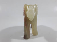 Marble Alabaster Hand Carved Elephant Sculpture