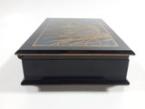 Vintage Otagiri Japan Gibson Greetings Golden Mallard Duck Black Lacquered Wood Keepsake Note Box