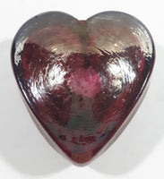 Handmade In Canada Robert Held Iridescent Pink Purple Rainbow Heart Shaped Art Glass