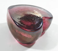 Handmade In Canada Robert Held Iridescent Pink Purple Rainbow Heart Shaped Art Glass