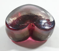 Handmade In Canada Robert Held Iridescent Pink Purple Rainbow Heart Shaped Art Glass