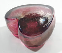 Handmade In Canada Robert Held Iridescent Pink Purple Rainbow Heart Shaped Art Glass