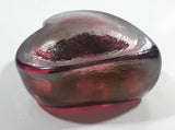 Handmade In Canada Robert Held Iridescent Pink Purple Rainbow Heart Shaped Art Glass