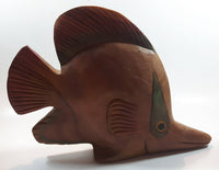 Angelfish Butterflyfish Style Large Wood Carved Hand Painted Tropical Fish Sculpture 14" Long