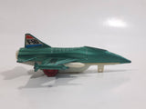 Vintage Dyna Plane No. 2014 F-16 Fighter Jet USAF Teal Green Pull Back Motorized Friction Die Cast Toy Airplane - Missing the Canopy and Front Wheel