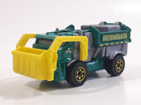 2014 Matchbox MBX Adventure City Garbage Gulper Green Recycling Truck Die Cast Toy Car Vehicle