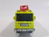 2011 Matchbox Mission Force Fire Crew Pierce Quantum 75' Aerial Ladder Truck Fluorescent Yellow Die Cast Toy Car Vehicle