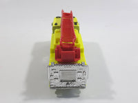 2011 Matchbox Mission Force Fire Crew Pierce Quantum 75' Aerial Ladder Truck Fluorescent Yellow Die Cast Toy Car Vehicle