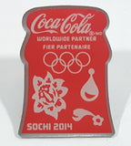 2014 Sochi Russia Winter Olympic Games Coca Cola Bottle Top Portion Lapel Pin