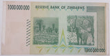 2008 Reserve Bank of Zimbabwe 1,000,000,000 Dollars Paper Money Bank Note Currency