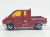 Majorette No. 243 Ford Transit Jack's Towing 24 HR Service Red 1/60 Scale Die Cast Toy Car Vehicle