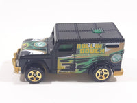 2003 Hot Wheels Hot Haulers Armored Truck Rollin' Dough Black Die Cast Toy Car Vehicle with Opening Rear Door