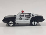 Vintage 1985 Zee Toys Dyna Wheels D82 Ford Limited Black and White Swat Unit Police Car Die Cast Toy Car Vehicle