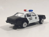 Vintage 1985 Zee Toys Dyna Wheels D82 Ford Limited Black and White Swat Unit Police Car Die Cast Toy Car Vehicle