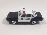 Vintage 1985 Zee Toys Dyna Wheels D82 Ford Limited Black and White Swat Unit Police Car Die Cast Toy Car Vehicle