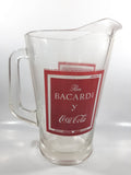 Vintage Ron Bacardi & Coca-Cola 9" Tall Heavy Clear Glass Beverage Pitcher