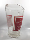 Vintage Ron Bacardi & Coca-Cola 9" Tall Heavy Clear Glass Beverage Pitcher