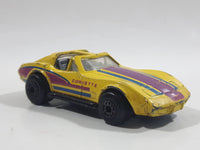 1987 Matchbox Superfast Chevrolet Corvette T-Roof Yellow Die Cast Toy Car Vehicle