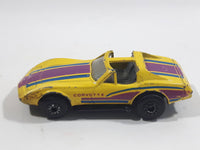 1987 Matchbox Superfast Chevrolet Corvette T-Roof Yellow Die Cast Toy Car Vehicle