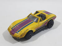 1987 Matchbox Superfast Chevrolet Corvette T-Roof Yellow Die Cast Toy Car Vehicle