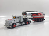 Majorette Super Movers No. 606 Texaco Tanker Semi Tractor Trailer Truck Silver Chrome Die Cast Toy Car Vehicle with Opening Hood
