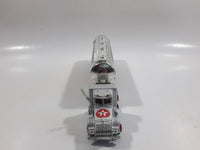 Majorette Super Movers No. 606 Texaco Tanker Semi Tractor Trailer Truck Silver Chrome Die Cast Toy Car Vehicle with Opening Hood