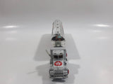 Majorette Super Movers No. 606 Texaco Tanker Semi Tractor Trailer Truck Silver Chrome Die Cast Toy Car Vehicle with Opening Hood
