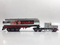 Majorette Super Movers No. 606 Texaco Tanker Semi Tractor Trailer Truck Silver Chrome Die Cast Toy Car Vehicle with Opening Hood