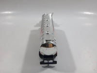 Majorette Super Movers No. 606 Texaco Tanker Semi Tractor Trailer Truck Silver Chrome Die Cast Toy Car Vehicle with Opening Hood