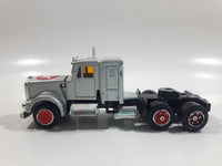 Majorette Super Movers No. 606 Texaco Tanker Semi Tractor Trailer Truck Silver Chrome Die Cast Toy Car Vehicle with Opening Hood