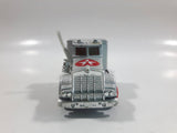 Majorette Super Movers No. 606 Texaco Tanker Semi Tractor Trailer Truck Silver Chrome Die Cast Toy Car Vehicle with Opening Hood