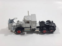 Majorette Super Movers No. 606 Texaco Tanker Semi Tractor Trailer Truck Silver Chrome Die Cast Toy Car Vehicle with Opening Hood