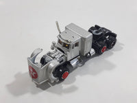 Majorette Super Movers No. 606 Texaco Tanker Semi Tractor Trailer Truck Silver Chrome Die Cast Toy Car Vehicle with Opening Hood