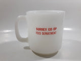 Vintage Glasbake Surrey Co-op Feed Department Milk Glass Coffee Mug Cup